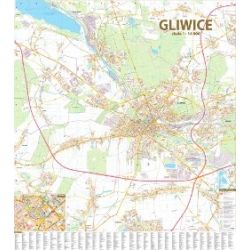 Gliwice - mapa ścienna 1 : 14 000