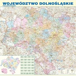 Dolny Śląsk Administracyjna - mapa ścienna 1:180 000 - podział na powiaty