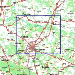 Jura Krakowsko - Częstochowska - okolice Częstochowy - mapa cyfrowa
